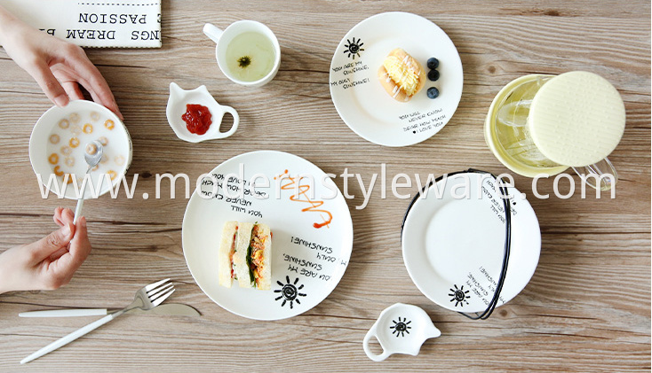 Sunshine Dinner Set European Style Porcelain Ceramic Plates